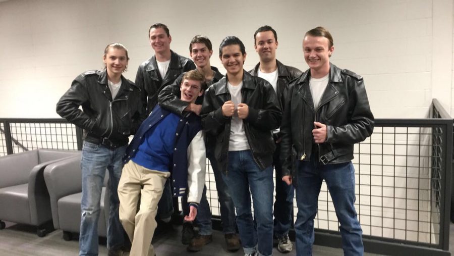 LOOK OUT- A group of seniors dressed up as the Outsiders. 