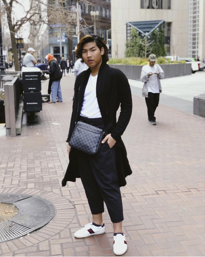 FIERCE FASHION Holao poses in his styling outfit 