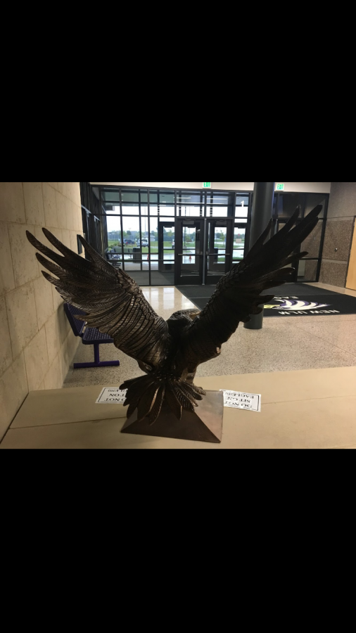 READY TO SOAR - a special look at the rarely seen backside of the schools eagle statue