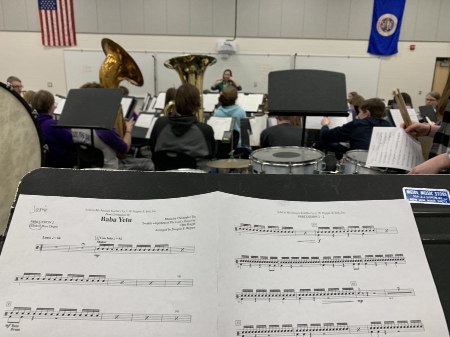 Peeking in at what the Band students are up to. 