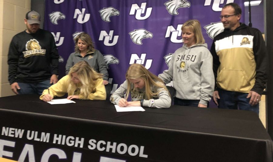 Molly Scheid and Maddy Roufs sign their letter of intent to Southern Minnesota State University to continue their education and soccer career!