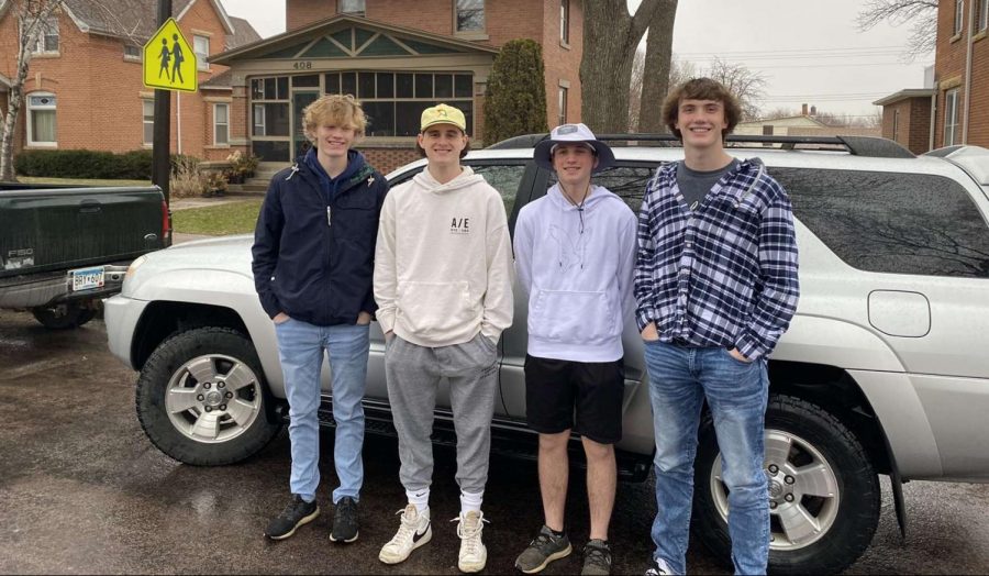 During the last week of March, four New Ulm students (from left to right), Evan Wiltscheck (12), Brayden Geariety (12), Cody Hamelau (12), and Ethan Stade (12), made the daring decision to travel to California by car for their senior trip. There was a plan made to have the trip last until the fifth of April but was cut short due to the annoyance built up within the group. When asked why, Wiltscheck stated, We had a lot of fun overall. We made a lot of cool stops along the way, but we ended up getting fed up with one another and wanted to go home. Even though they went home early, many memories were made during their time out there.