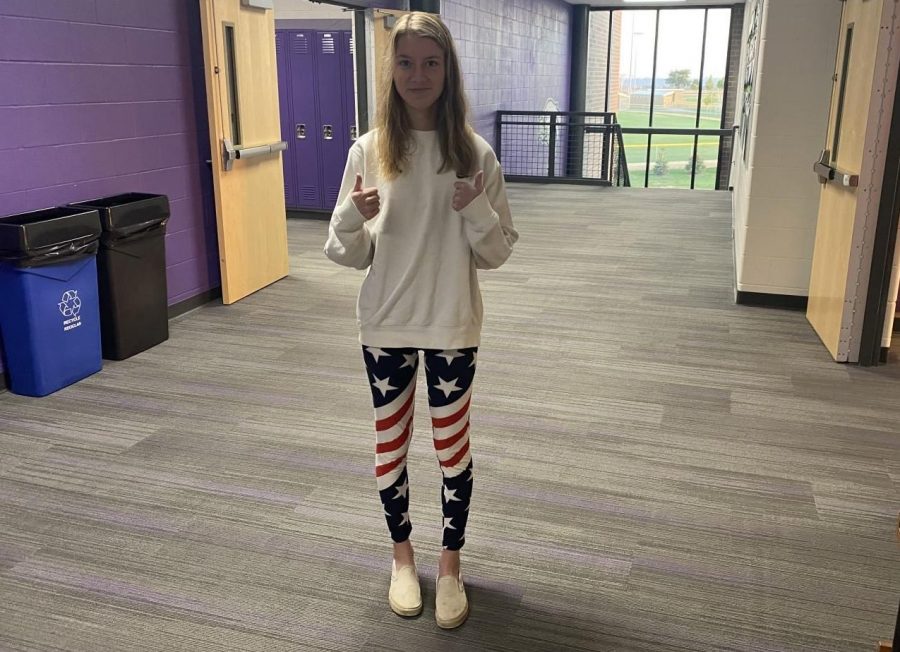 Skylar Johnson goes all out with her USA leggings. 
