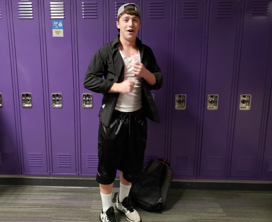 Junior Ben Brownfeild coming to school as a gangsta. 