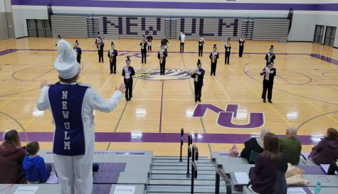 The New Ulm Marching Band at their concert on Monday night.