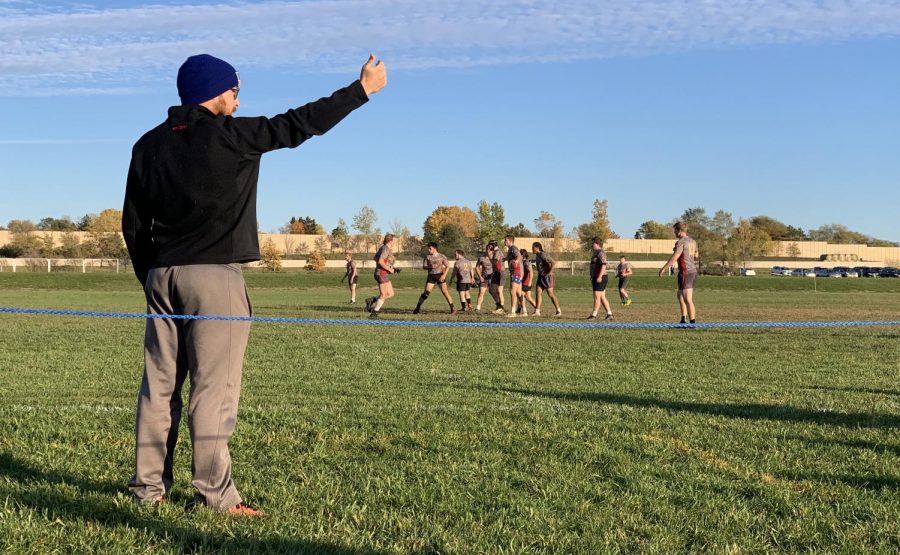 Mr. Mans, New Ulm high school teacher and head coach for the MSU Mankato rugby team. Picture taken at VTW fields, Otsego Minnesota during MSU vs UMD. 