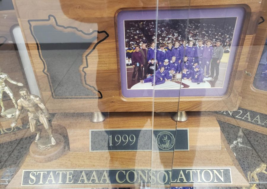 Trophy of the 1999 wrestling teams state 5th place run 