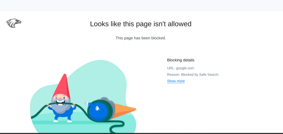 The page that no student wants to see on there Chromebooks. The famous blocked nome. This is what pops up on the studets chromebooks when they reach a blocked site. 