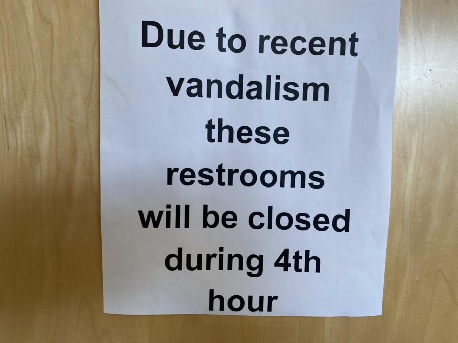 Upstairs bathrooms are closed due to vandalism on mirrors. 