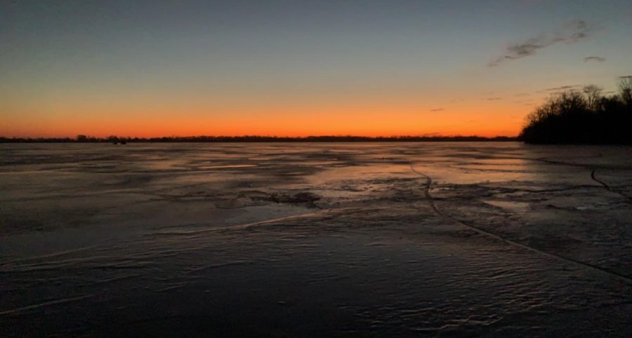 Ice on Loon Lake, Lake Crystal.