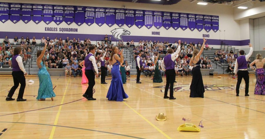 On September 19, the NUHS 2022-2023 Homecoming Court choreographed and performed the traditional court dance. It was so much fun to make these memories with my classmates our senior year, Brya Ashchenbrenner said. It was a very memorable and fun time for the court.