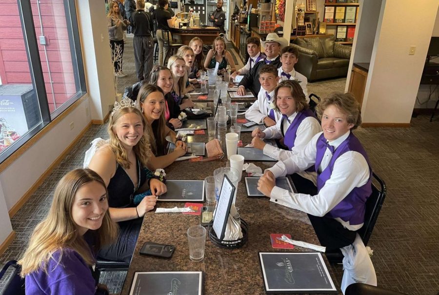 The 2022 Homecoming Court visits the New Ulm Country Club for lunch on the Friday of homecoming week. 