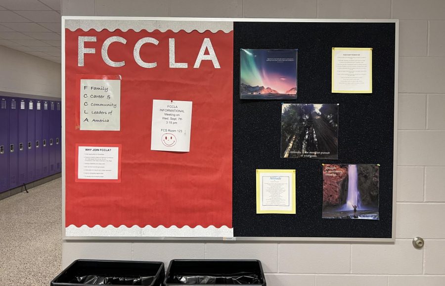 FCCLA board outside the FCS classroom