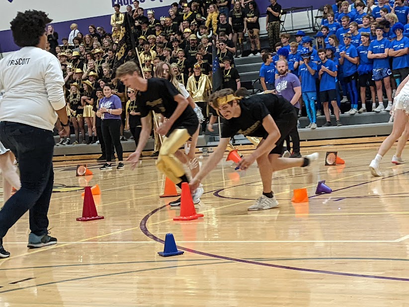 The Builders and Dozers game between the Juniors and Seniors, with the Juniors being the builders and Seniors being the dozers.