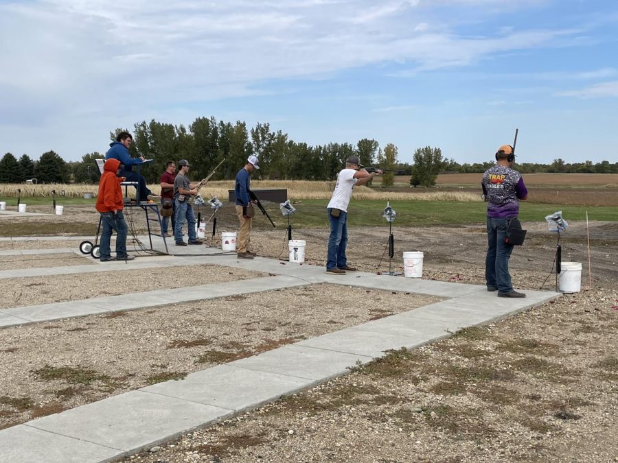 NUHS FFA shooting trap at the MN FFA state trap shoot in Marshal.