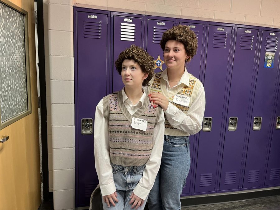Seniors Karson Schmid and Calyn Glaser dressed up as Dale and Brennan from Step Brothers this Halloween
