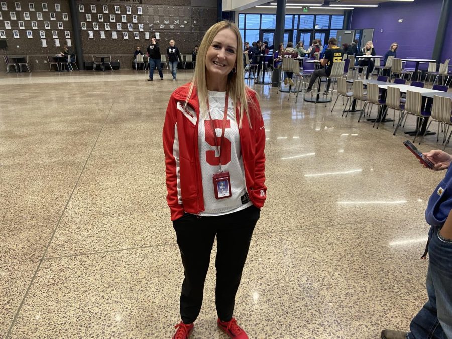 NUHS Para Bobbie Altmann supporting American Education week on Jersey day.