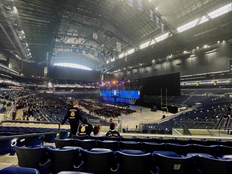 On Thursday, October 27, students attend second general session at National FFA Convention in the Lucas Oil Stadium in Indianapolis, Indiana.