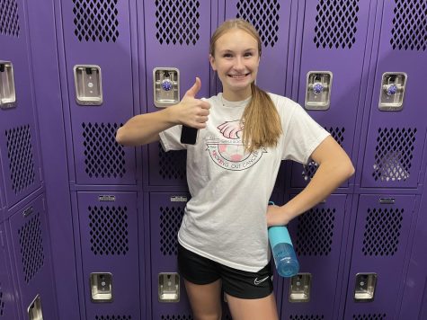 Senior Varsity Basketball player Bryn Nesvold ready for her second basketball practice of the day this Monday at New Ulm Highschool.