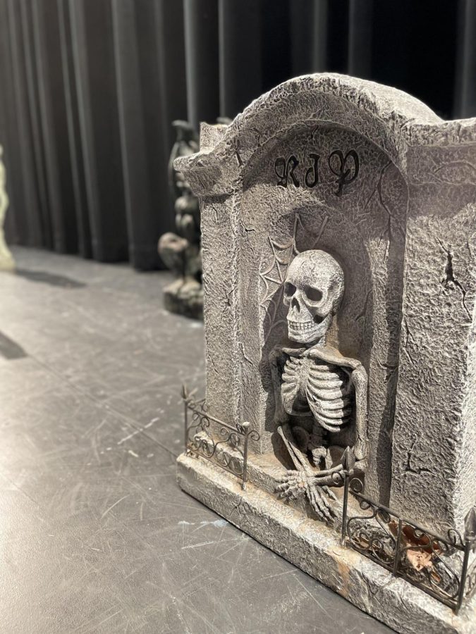 Showen above are the gravestone that were used on stage for the set. 