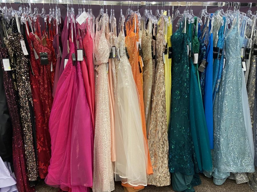 A fraction of the prom dress selection at Sisters Bridal and Tux.