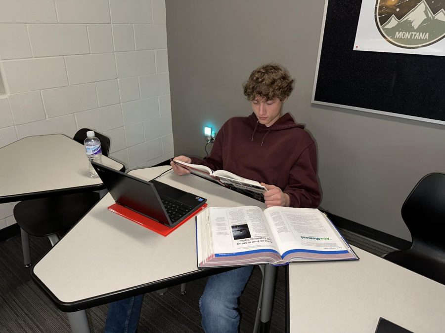 As finals approach, senior Andrew Meyer finds himself devoting almost all his time to studying making sure he will pass all his classes. 