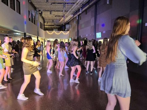 Students dance to the Cupid Shuffle Friday March 10th at the semi-formal dance.