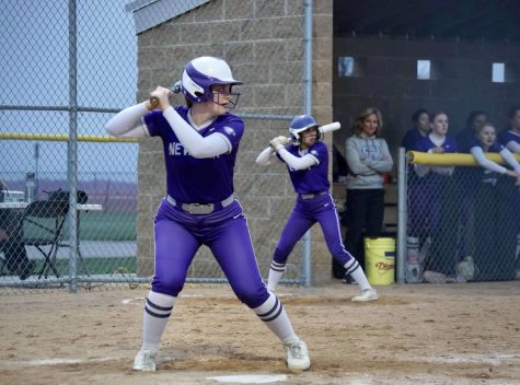 Calyn Glaser up to bat during home game. 