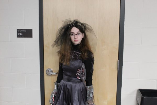 Sophomore Ashtynn Schaefer sporting a ghoulish for class.
