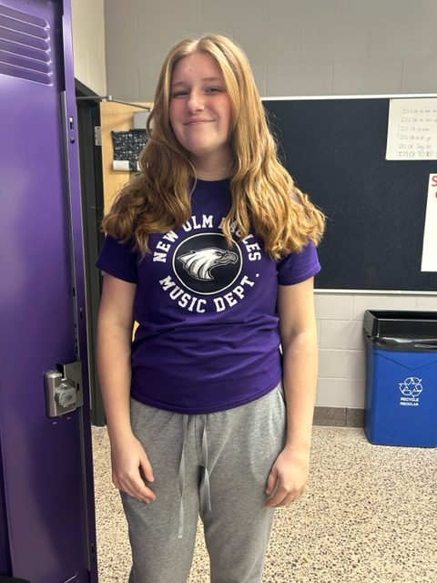 Students, including Amanda Vogel, were seen wearing purple and white to show school spirit!