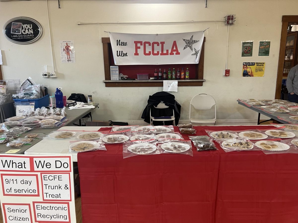 FCCLAs bake-sale stand in the Armory 