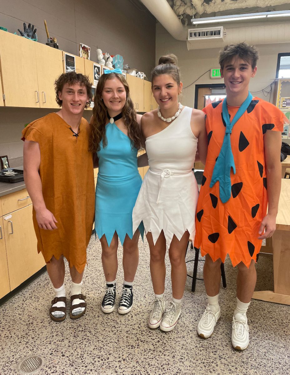 The Flintstones Ty Fredrick, Evelyn Friese, Malorie Anderson, and Easton Clark wish you a happy halloween!