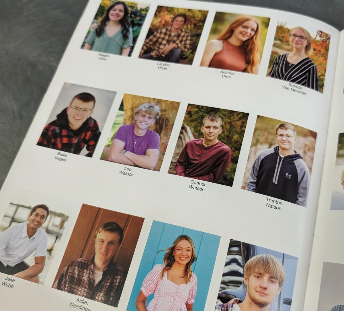 A page of Seniors in the NUHS 2022-2023 Yearbook, featuring many Seniors and their names.