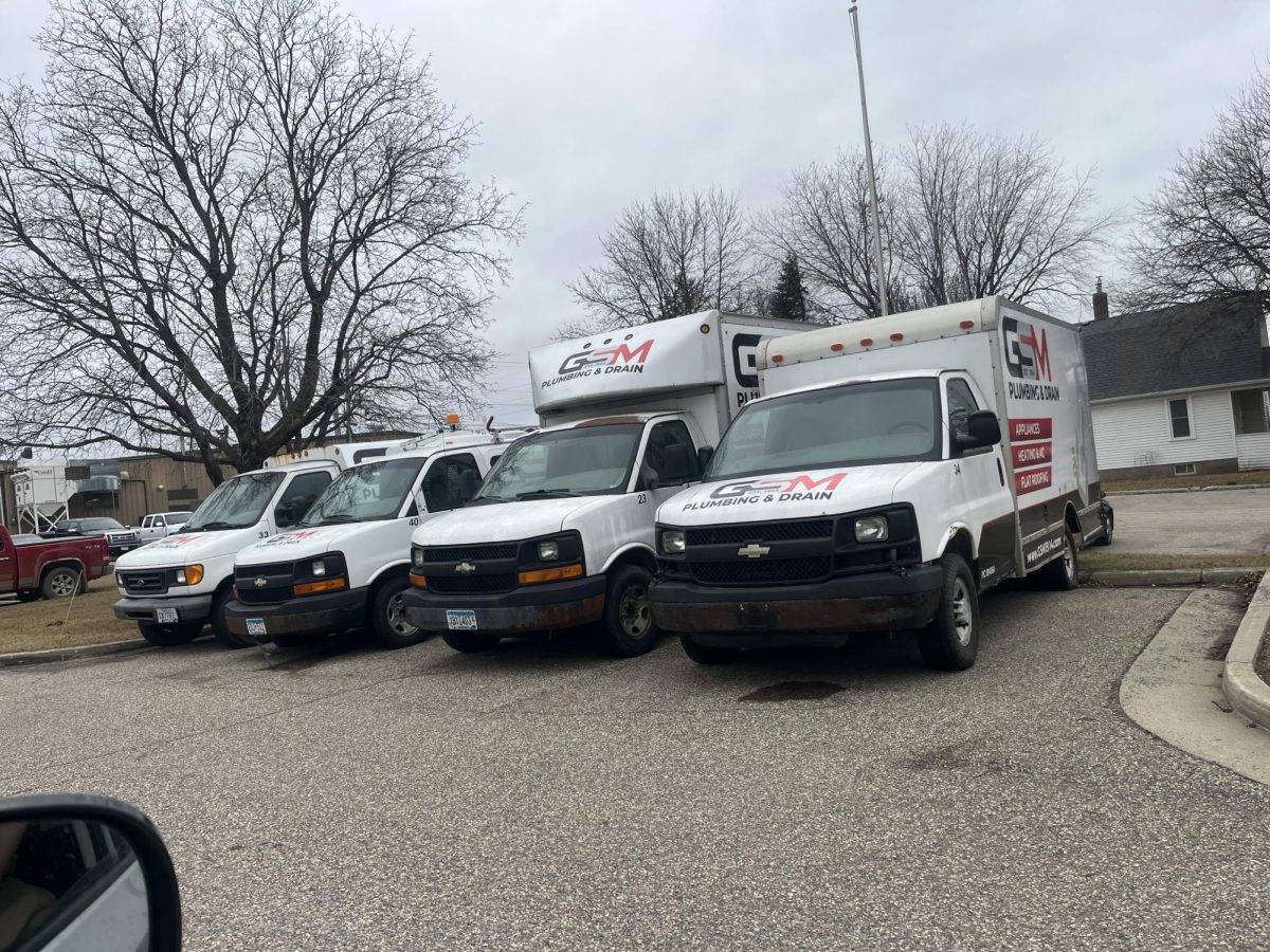 4 GSM plumbing vans that were donated to the CTE center