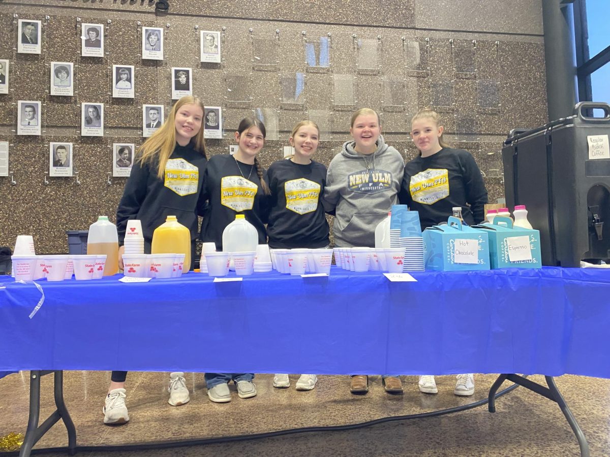 FFA members serving up the beverages at the annual pancake breakfast.