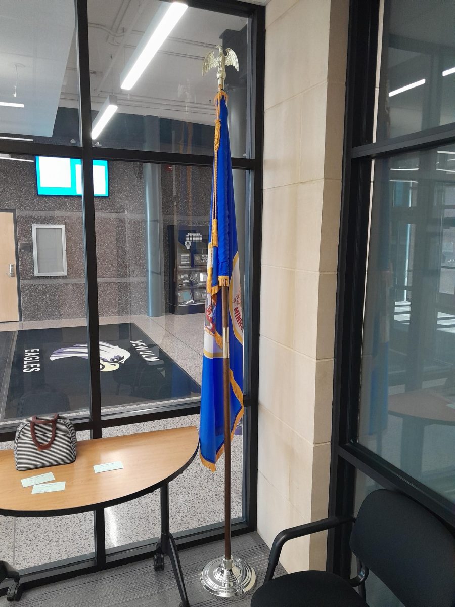 The old Minnesota flag in the office