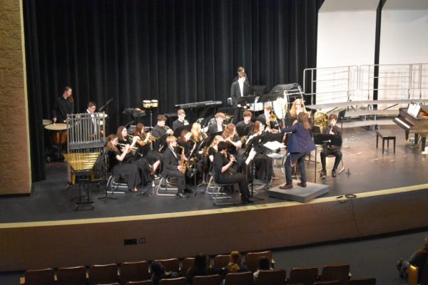 Eagles band performs during a concert.