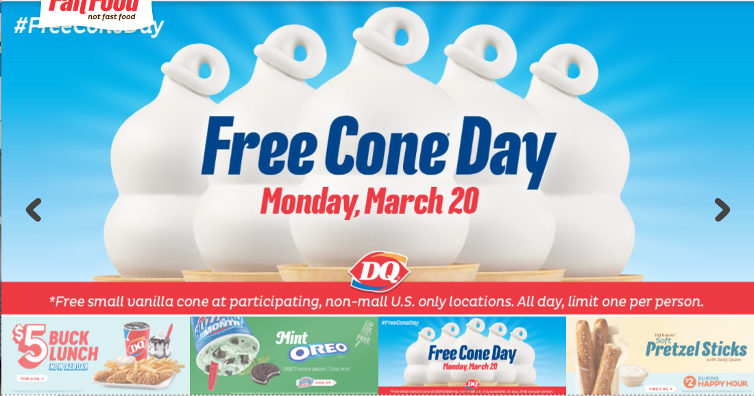 is there free ice cream cones at dq today