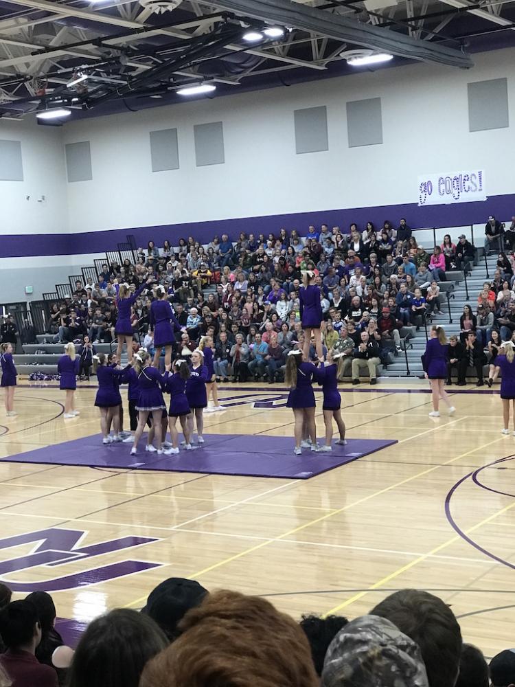 NUHS Cheerleaders during Coronation