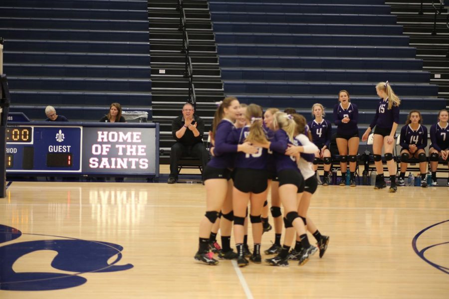 EAGLES SCORE ON SAINTS
New Ulm Eagles volleyball had a tough season, but celebrated the small moments. 
