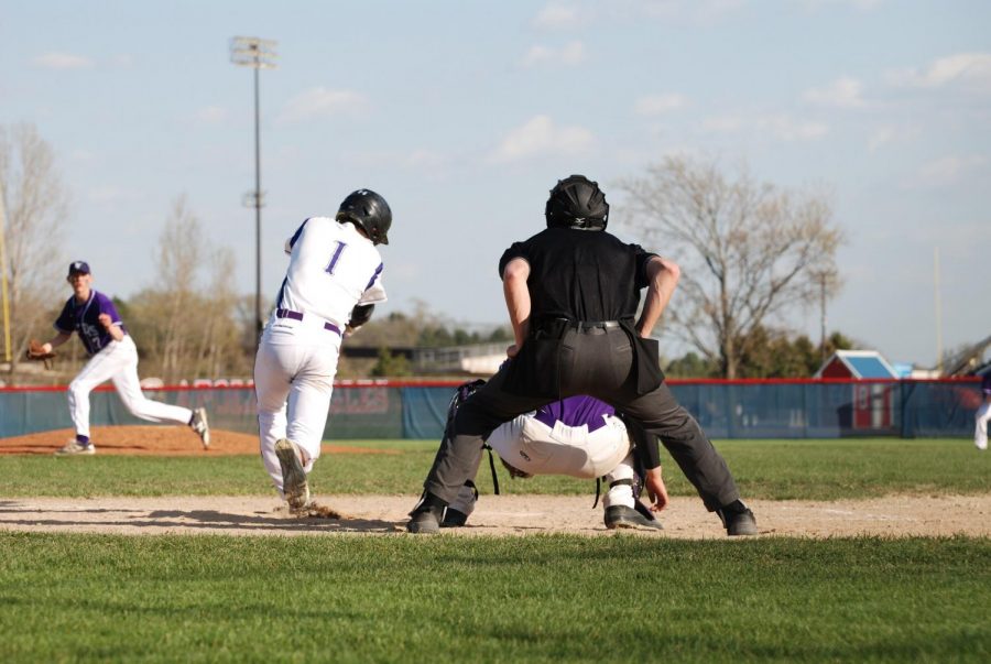 CLUTCH HIT Junior Jaden Domeier gets a much needed hit for the Eagles.