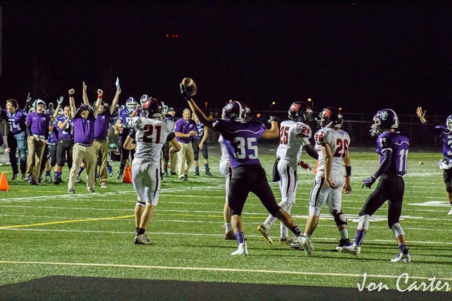 TOUCHDOWN! Eagles Wide Receiver Connor Foley celebrates a touchdown for the Eagles. 
