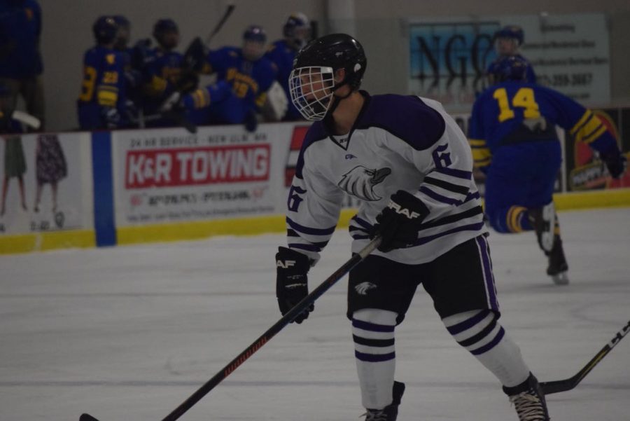 HOTTEST HOCKEY PLAYER  Number 6, Colton Braulick, looks great on the ice at the New Ulm Civic Center for their game Friday night.