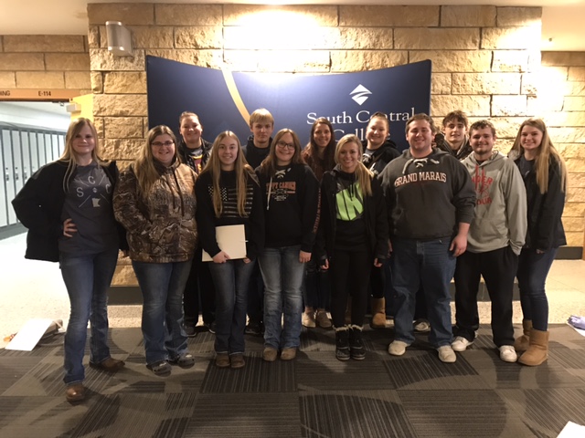 (Photo Courtesy of Kelsey Brandt)
Pictured are the NUHS students that attended South Central College's Technical Signing Day.