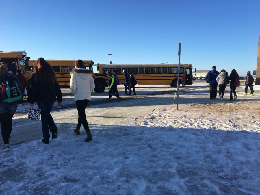 FIELD TRIPPIN' FOR THE FUTURE. NUHS students load the bus for a college fair at South Central College.