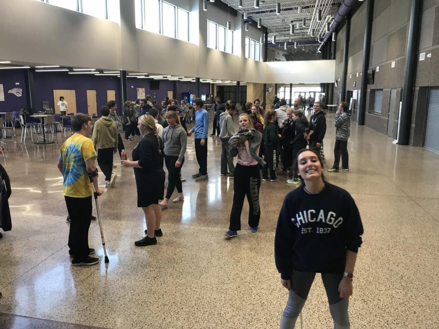 SPRINT TO SPRING track meets in the lower commons before starting some cardio