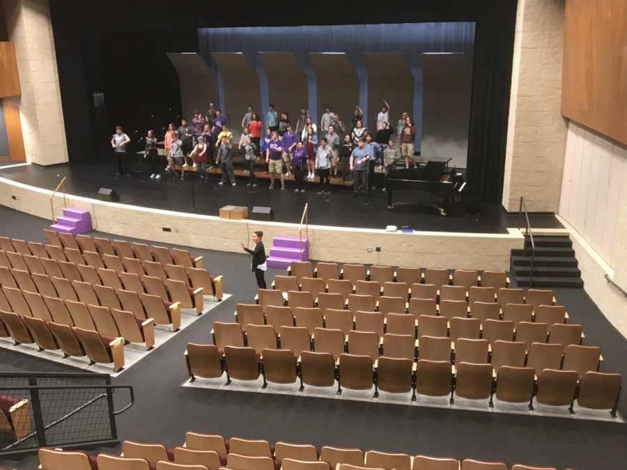 Mrs. Horning directs the concert choir for their up coming concert.