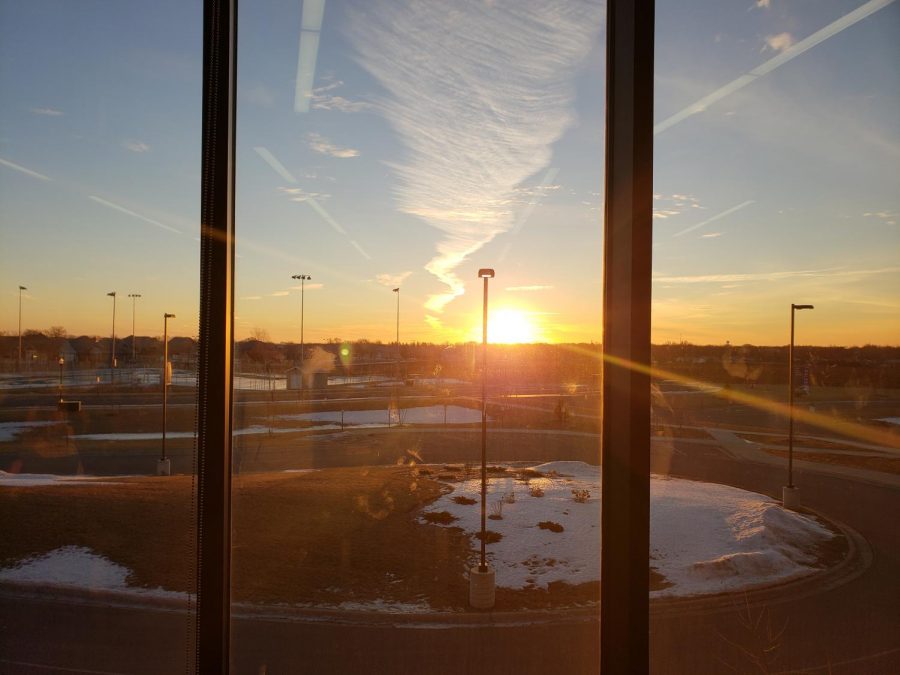 Students prepare for finals on a cold Wednesday  morning. 