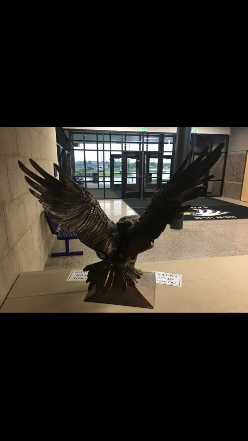 READY TO SOAR - a special look at the rarely seen backside of the school's eagle statue