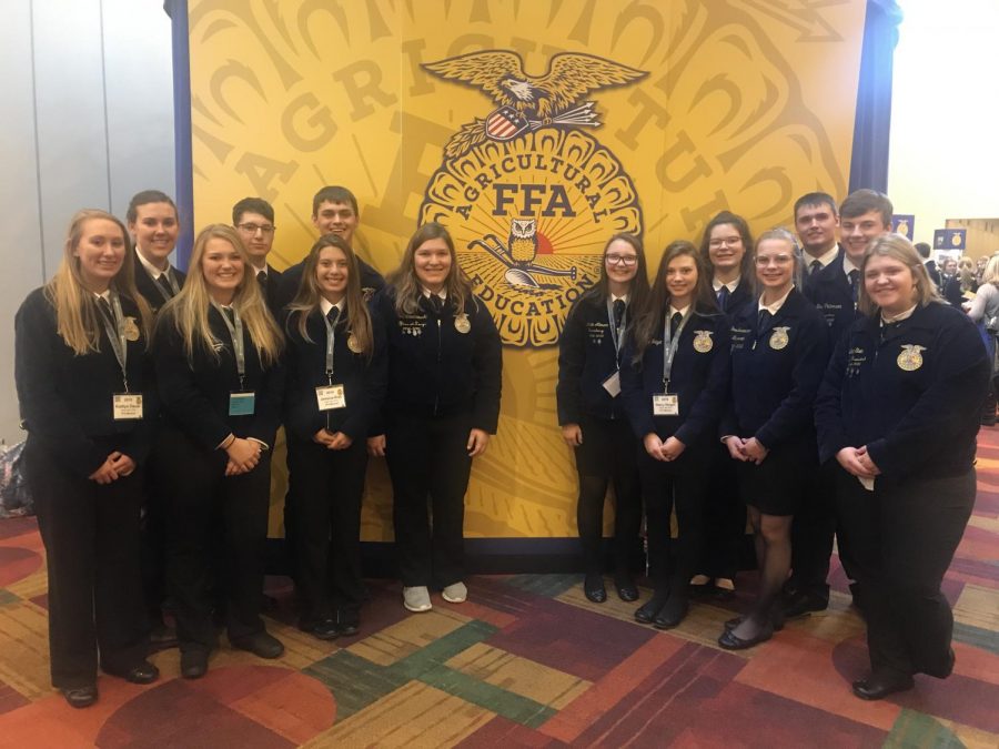 New Ulm FFA in Hoiser hallway at the 92nd National FFA Convention and Expo